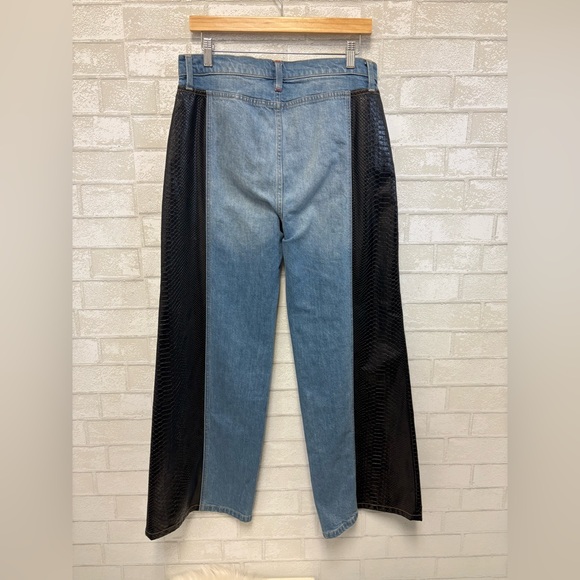 Alice & Olivia Wide Two Tone Wide Leg Jeans Size 31 - Picture 7 of 8